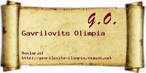 Gavrilovits Olimpia névjegykártya